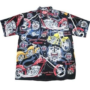 Orange County Choppers Men's Motorcycles Hawaiian Shirt L Large